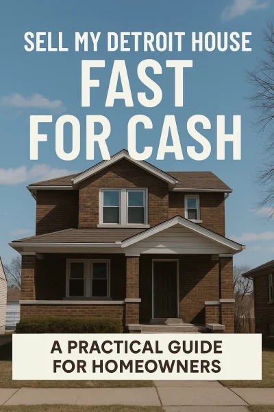 Two-story brick home in Detroit on a sunny day, representing a quick cash home sale opportunity.