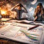 project plan breaking down under pressure with team reacting to unexpected issues