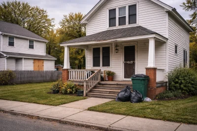 occupied rental house in Detroit with minor exterior wear